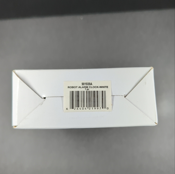 Torre & Tagus Robot Alarm Clock Customizable Charming Futuristic Metal White - Picture 7 of 7